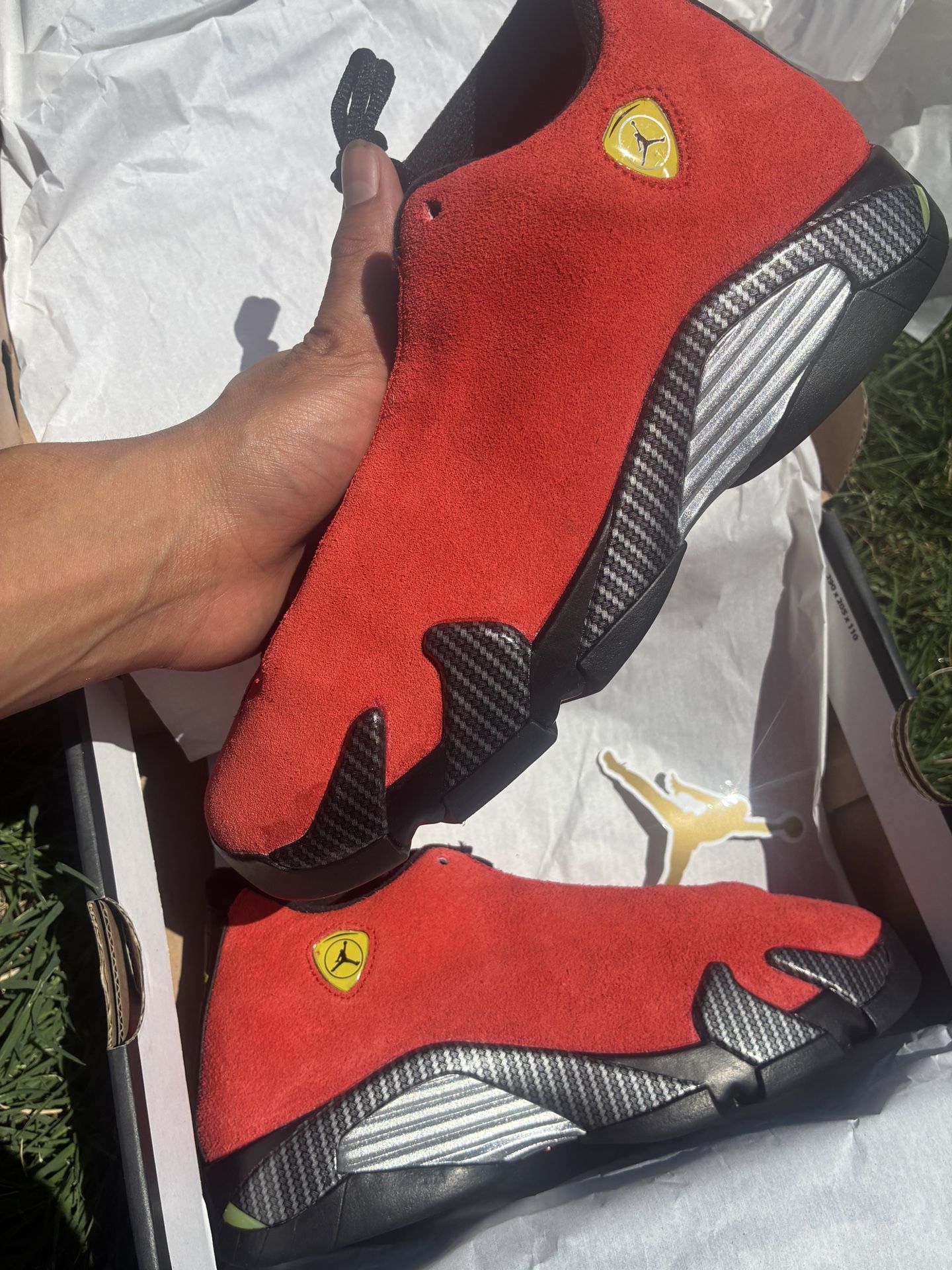 DS “ Ferrari Red “ Jordan 13’s SZ 7