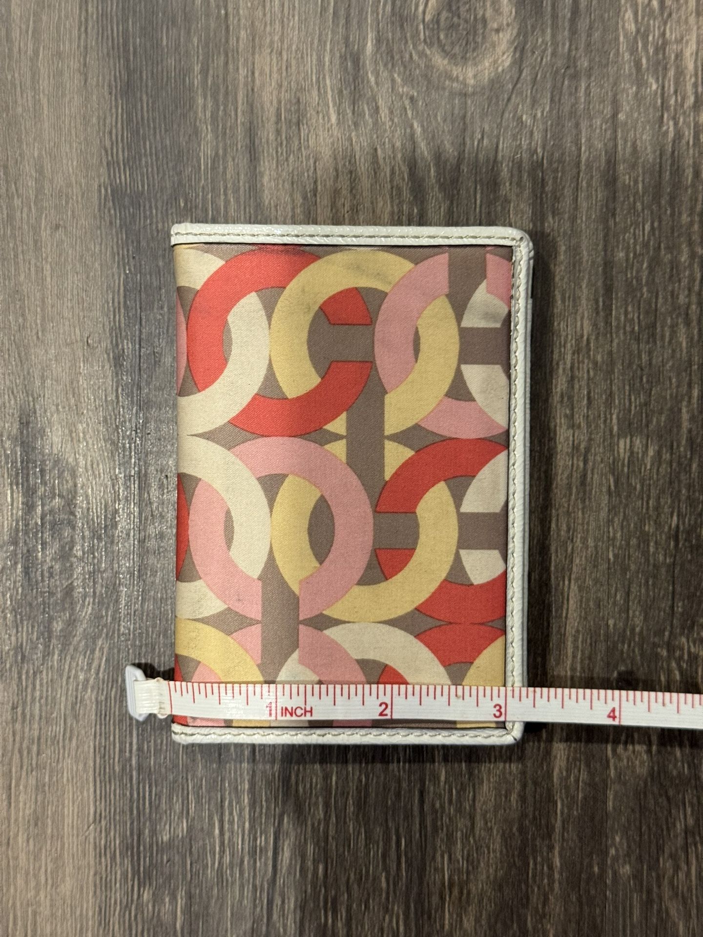 COACH Pink,White, Red, Beige Card Holder