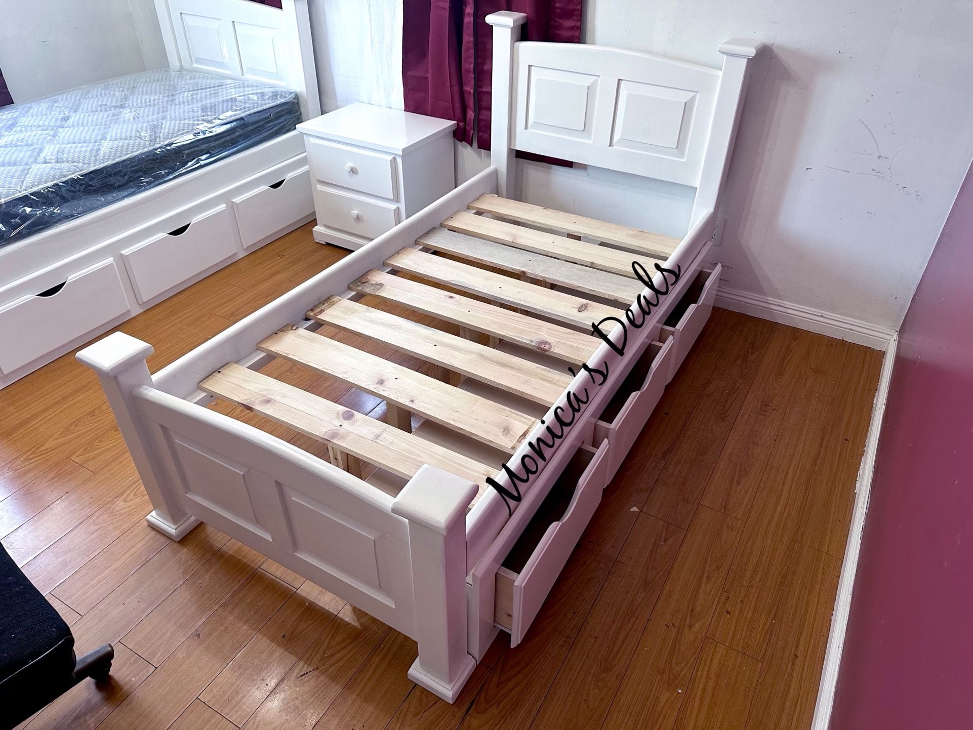 Twin Bed Frame w/ 3 Drawers