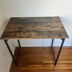 Wood desk with metal legs