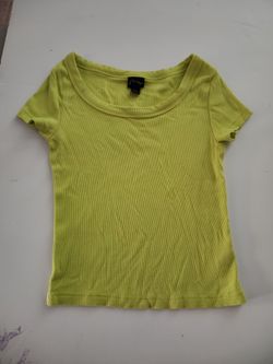 Lime Green Ribbed Short Sleeve Top