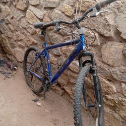 Blue Bicycle With Lock 