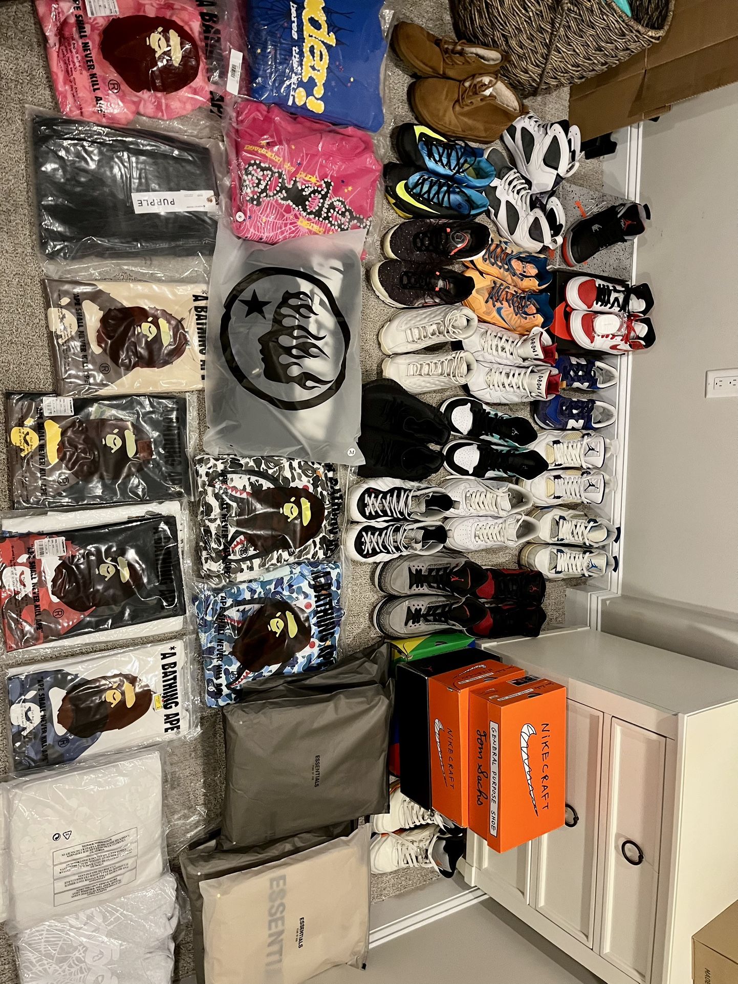 Sp5der, Bape, Jordan, Hellstar, Nike, Denim Tears, Purple Jeans Lot
