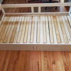 Solid Wood Frame Extendable Daybed with Storage Drawers and Trundle Guest bed

