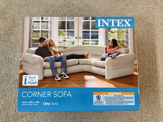 Intex Inflatable Corner Living Room Neutral Sectional Sofa