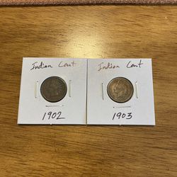 1902 & 1903 Indian Cents 