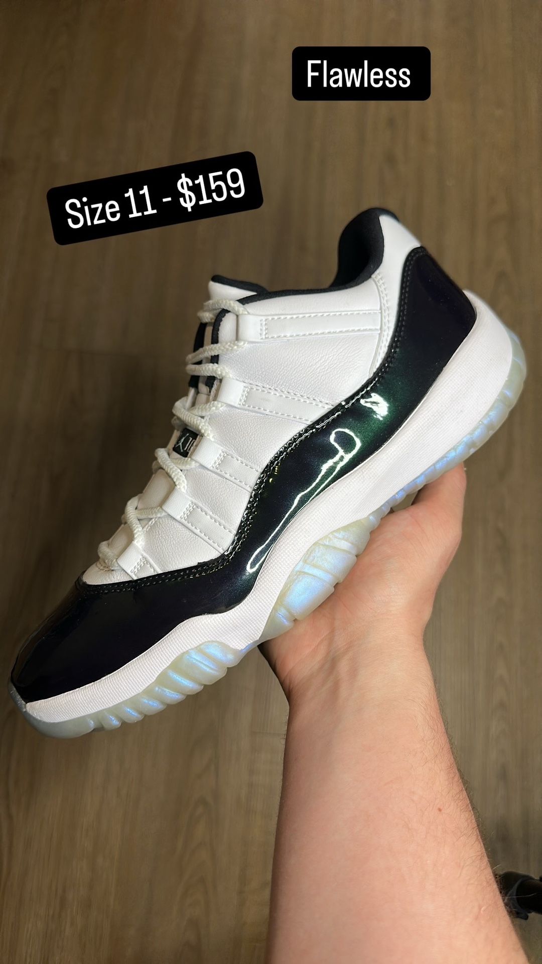 Jordan 11 Low Retro Emerald Green Size 11