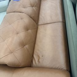 Brown couch leather