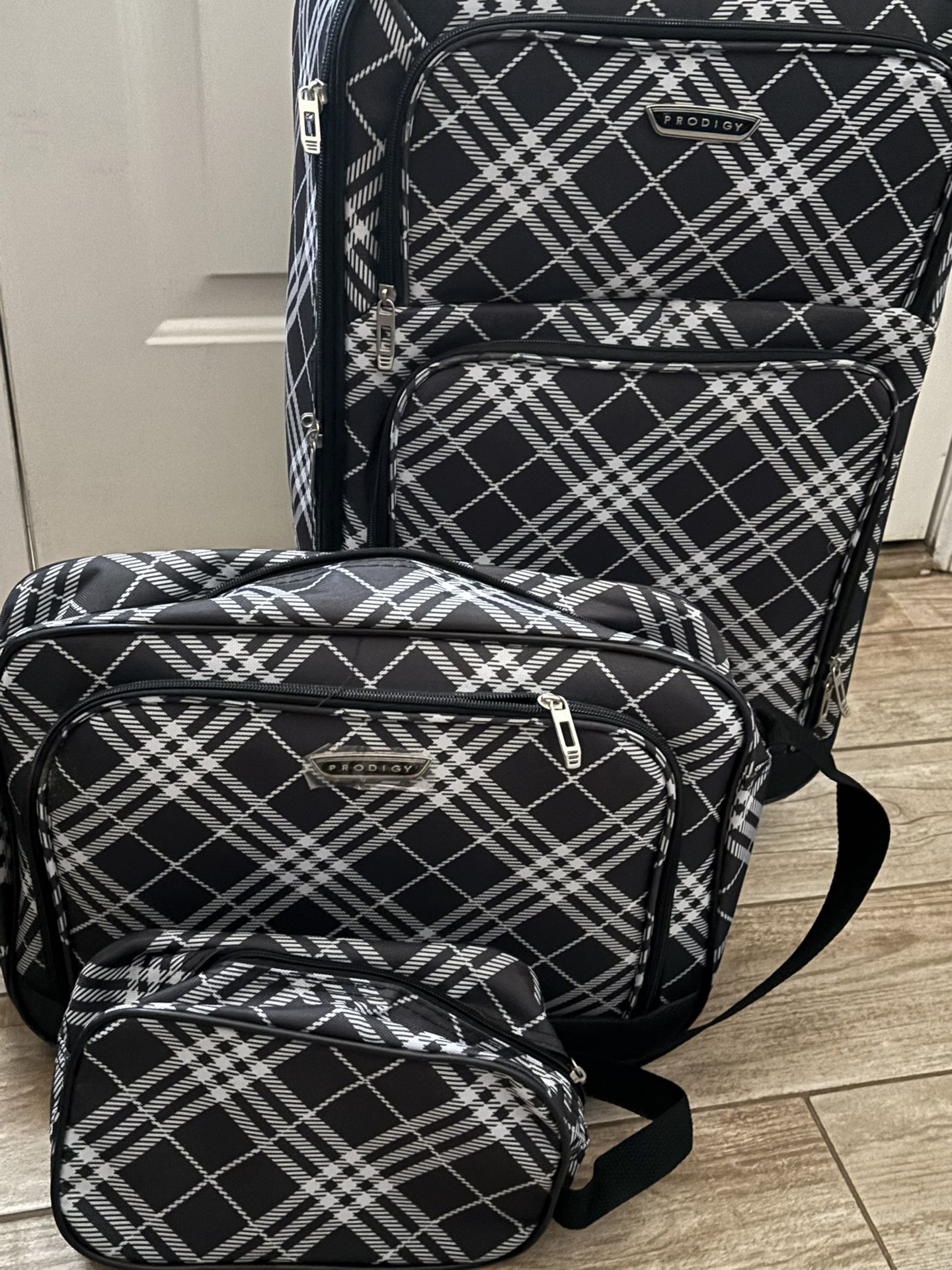 Prodigy Carry-On Roller Luggage With Wheels, Brand New Shoulder Bag And Toiletry Bag