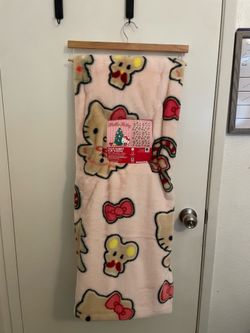 Hello Kitty Christmas Faux Rabbit Fur Throw