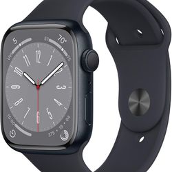 Apple Watch Series 8 (GPS, 45mm) Midnight Aluminum Case with Midnight Sport Band (Renewed Premium)