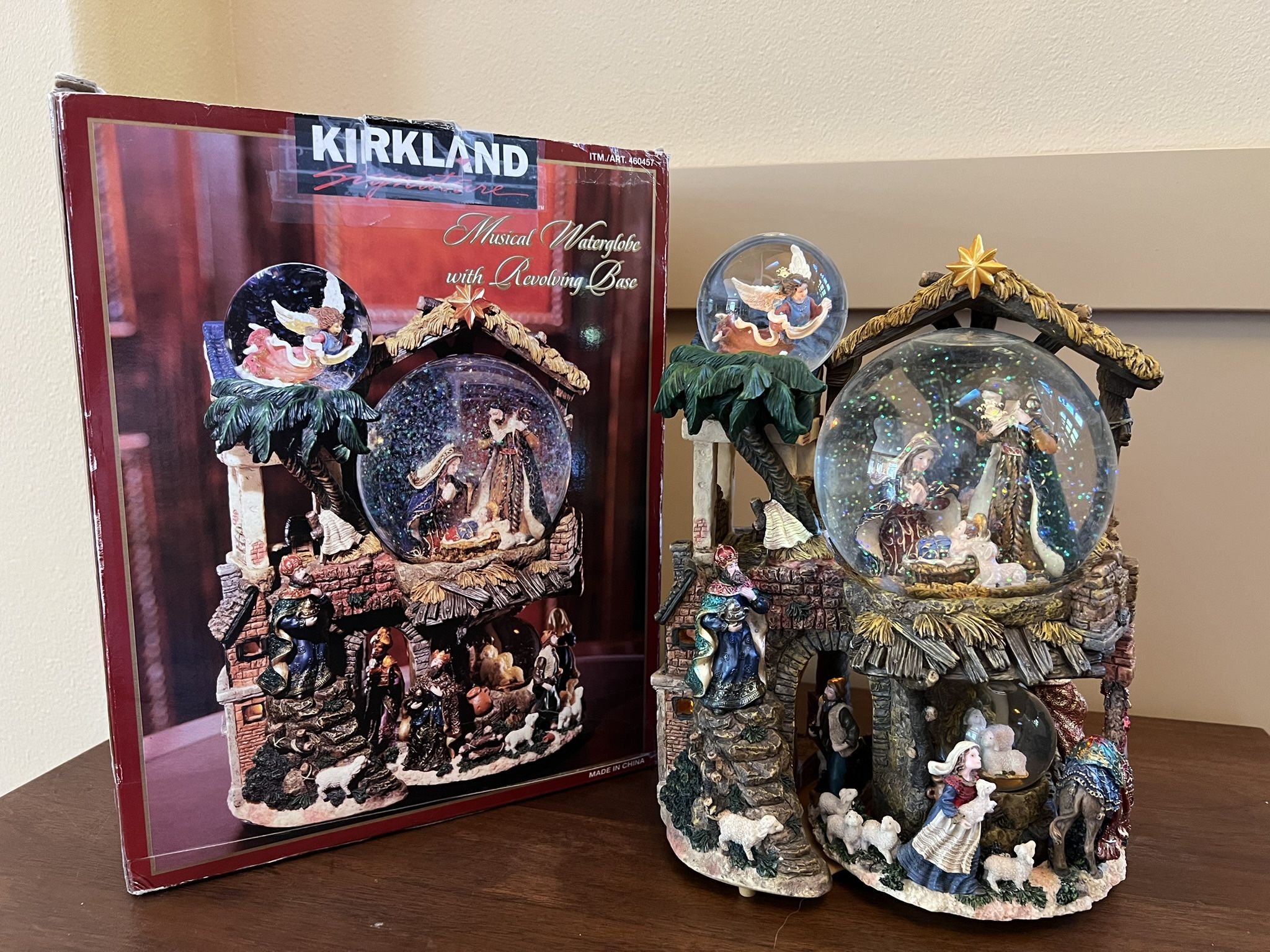 Music water globe Kirkland signature nativity