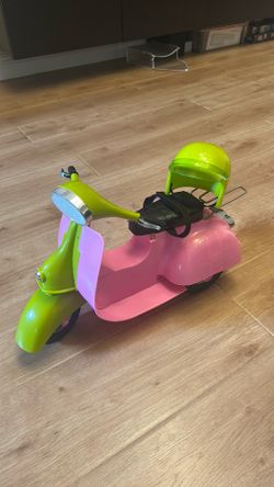 Our Generation Battat Girl Moped Vespa Pink & Green 18” Doll Scooter