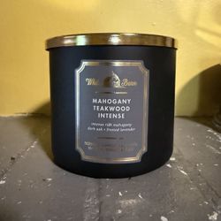 Brand New Bath & Body Works/White Barn MAHOGANY TEAKWOOD INTENSE 3 Wick Candle
