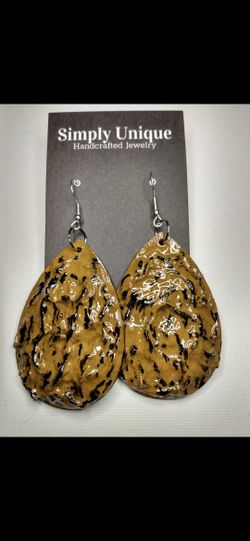 Painted WOODEN EARRINGS