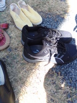 Puma steel toe work shoes size 6"
