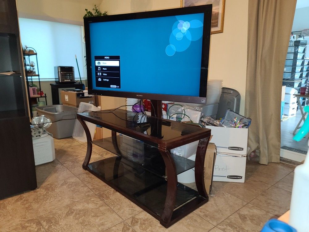 TV & STAND - Sony BRAVIA 46 inch TV & 3 Shelf TV Stand 