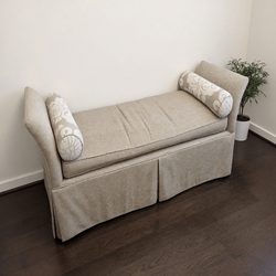 Grey Fabric Chaise Lounge – Good Condition, Striped Design - Fairfax, VA