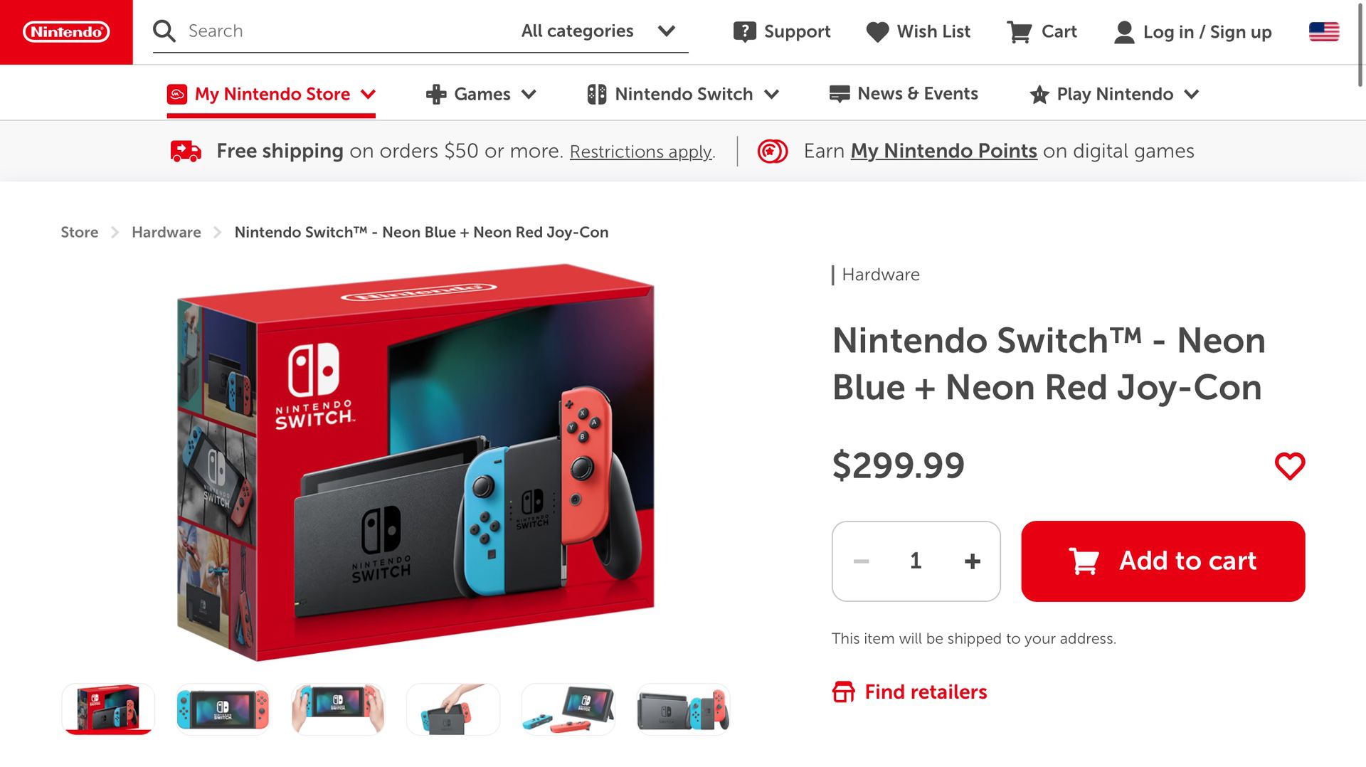 Nintendo Switch™ - Neon Blue + Neon Red Joy-Con + 3 Games