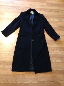 Black wool and cashmere coat, size 1 petite