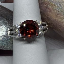 Garnet Garnet Colored Silver Statement Rings sz 8 For $12