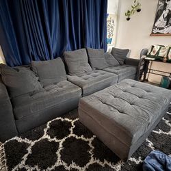 FREE Blue Couch + Ottoman