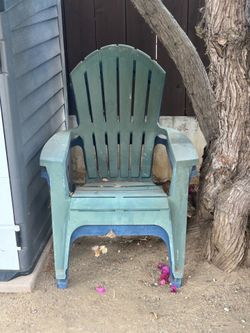 Free - 2 molded plastic Adirondack chairs (blue and green)
