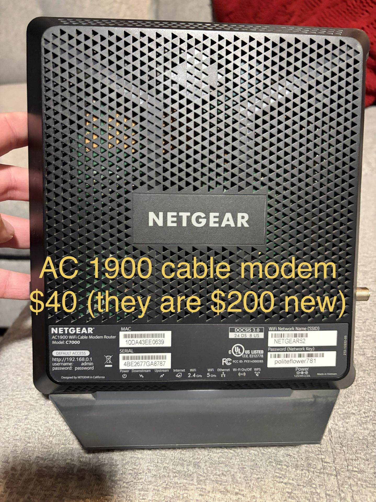 Netgear AC 1900 Cable Modem