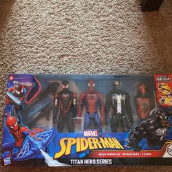 KIDS TOYS Spider Man Titan Hero Series 4 Pack 12” Figures 
