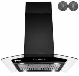 36” Black Stainless Steel Island Mount Range Hood
