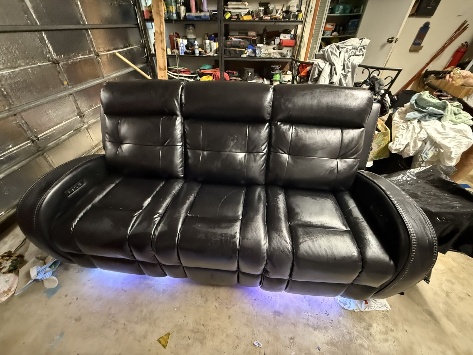 Leather Led Recliner Couch