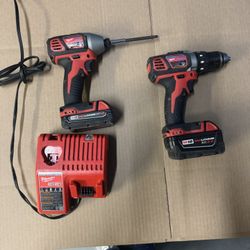 ‏ Milwaukee impact and drill set
