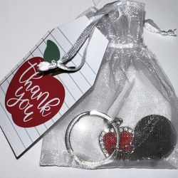 Teacher appreciation keychains school apple  