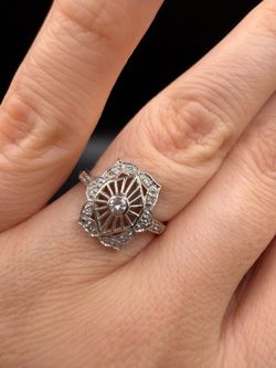 14K white gold natural diamonds gorgeous ring