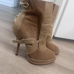 Luxury Inspired Leather Stiletto Boots – Size 39 