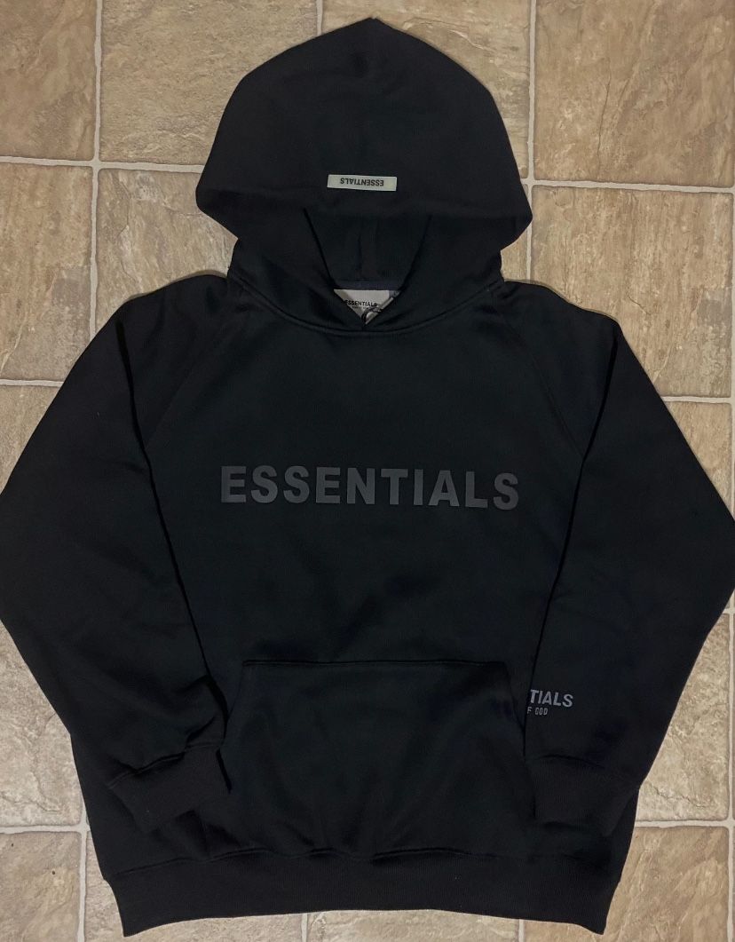 Unworn Black Essentials Hoodie, Size Medium