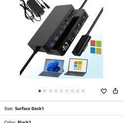 Microsoft Surface Pro Docking Station Triple Display Dual HDMI+VGA,12 in 1 Surface Dock with Ethernet SD/TF Audio 4*USB, Dock for Surface pro 10/9/8/X