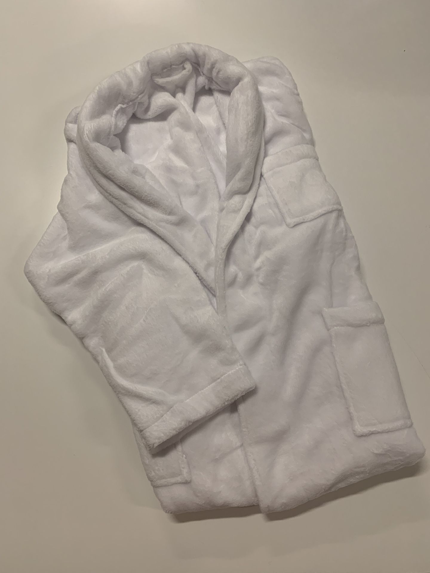 Bright white plush robe