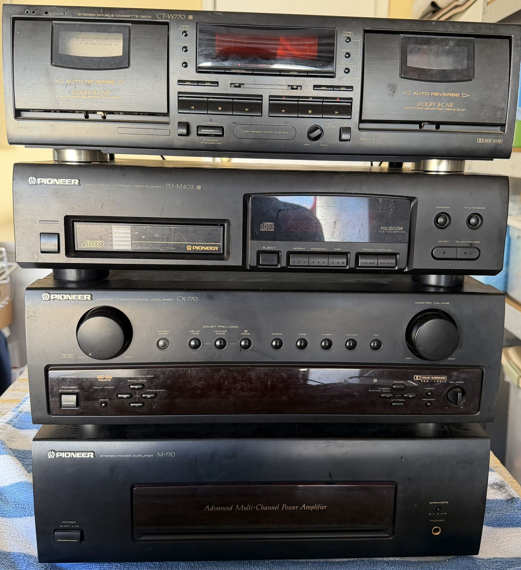 Pioneer 4 Piece System/ No Speakers