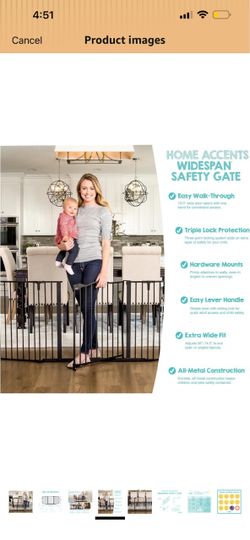 Child/pet double door gate with middle latch entrance