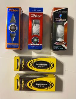 5 - Sleeves of unused Bridgestone and Titleist Golf Balls