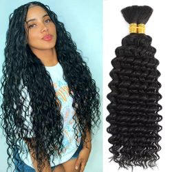 20 Boho Deep Wave Human Hair – 100% Virgin Bulk for Knotless Braids!