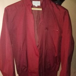 Vintage 1980's Men's "Pierre Cardin" Red-Burgundy Bomber Jacket Size Medium, New Condition Never Worn Very Nice!