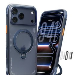 TORRAS Ostand Q3 Air for iPhone 17 Pro/17 Pro Max,Case with 360 Magnetic Stand, Fit for MagSafe, Mil-Grade Drop Tested, Midnight Blue