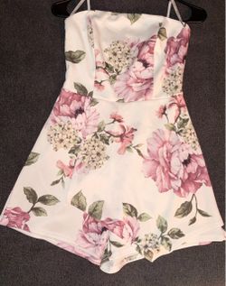 Floral Strapless Romper