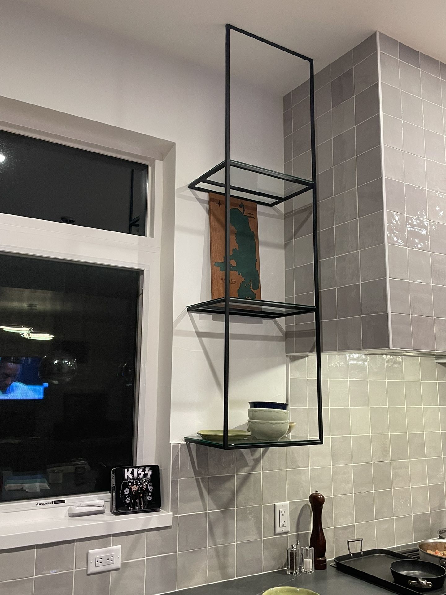 Glass Kitchen Shelves