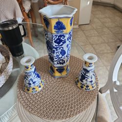 Vase And Candle Holders