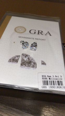Moissiante stones Vvs 3ct silver round earrings (PASSES DIAMOND TESTER)