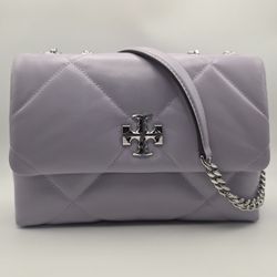 Tory Burch Kira Diamond Quilt Small Convertible Shoulder Purple Heather MSRP$575