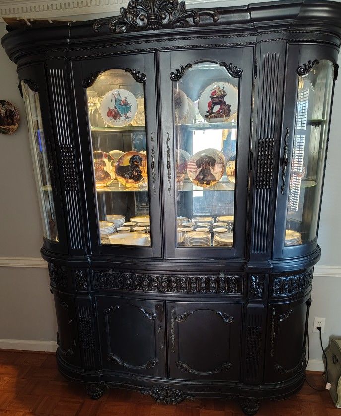 Curio Cabinets And Matching Dining Table Set